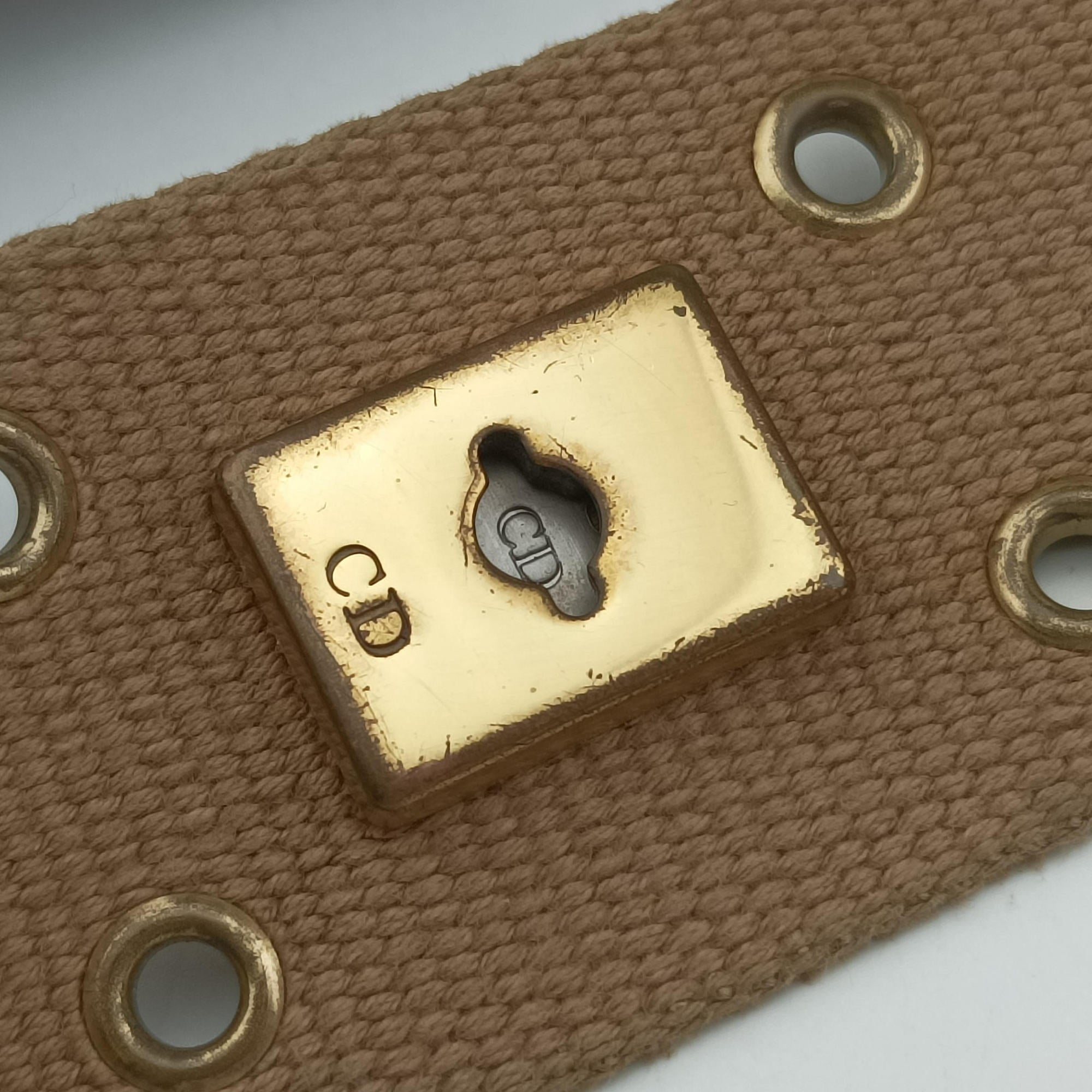 Pre-owned Christian Dior Street Chic Beige×Camel canvasxleather  shoulderbag | stylenewstar