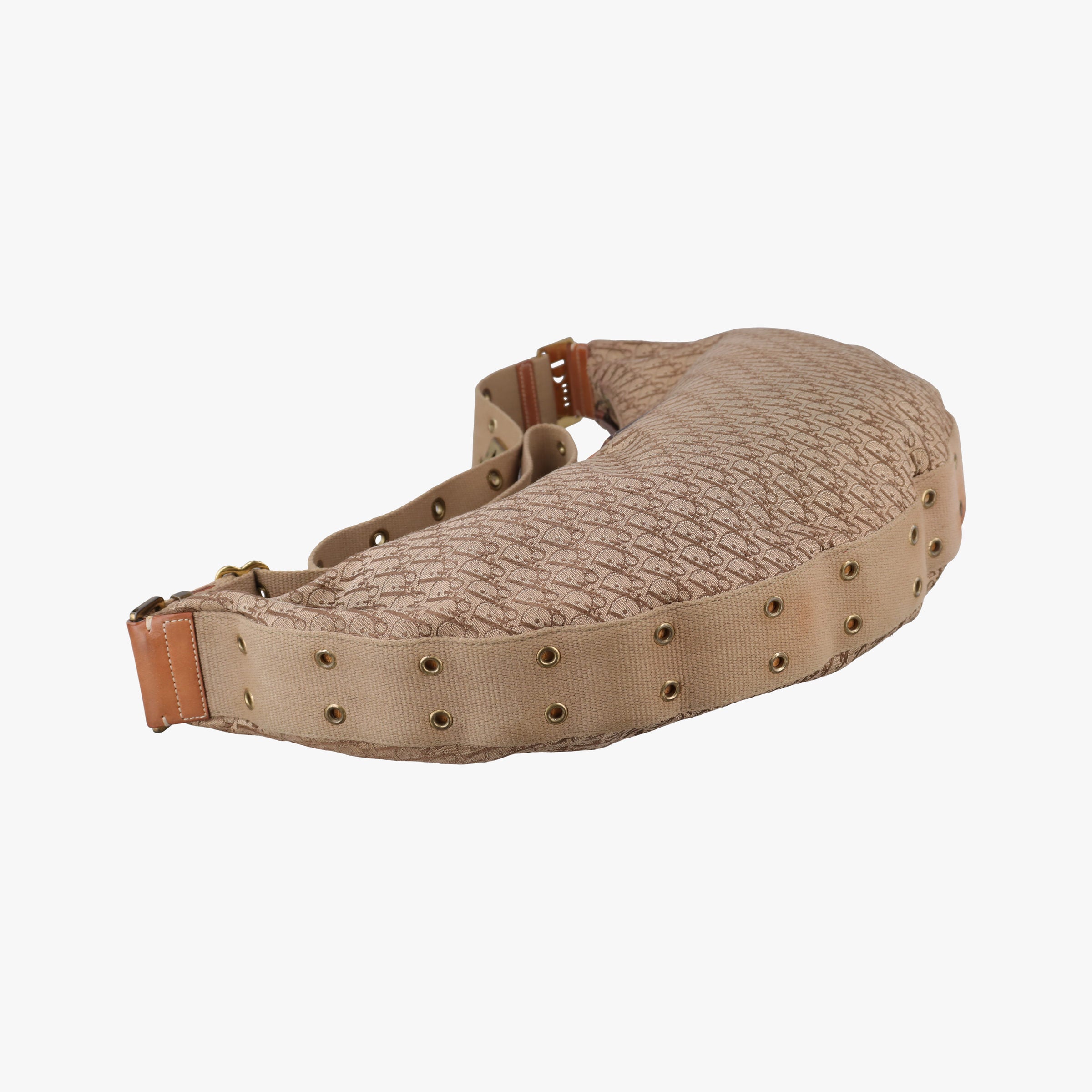 Pre-owned Christian Dior Street Chic Beige×Camel canvasxleather  shoulderbag | stylenewstar