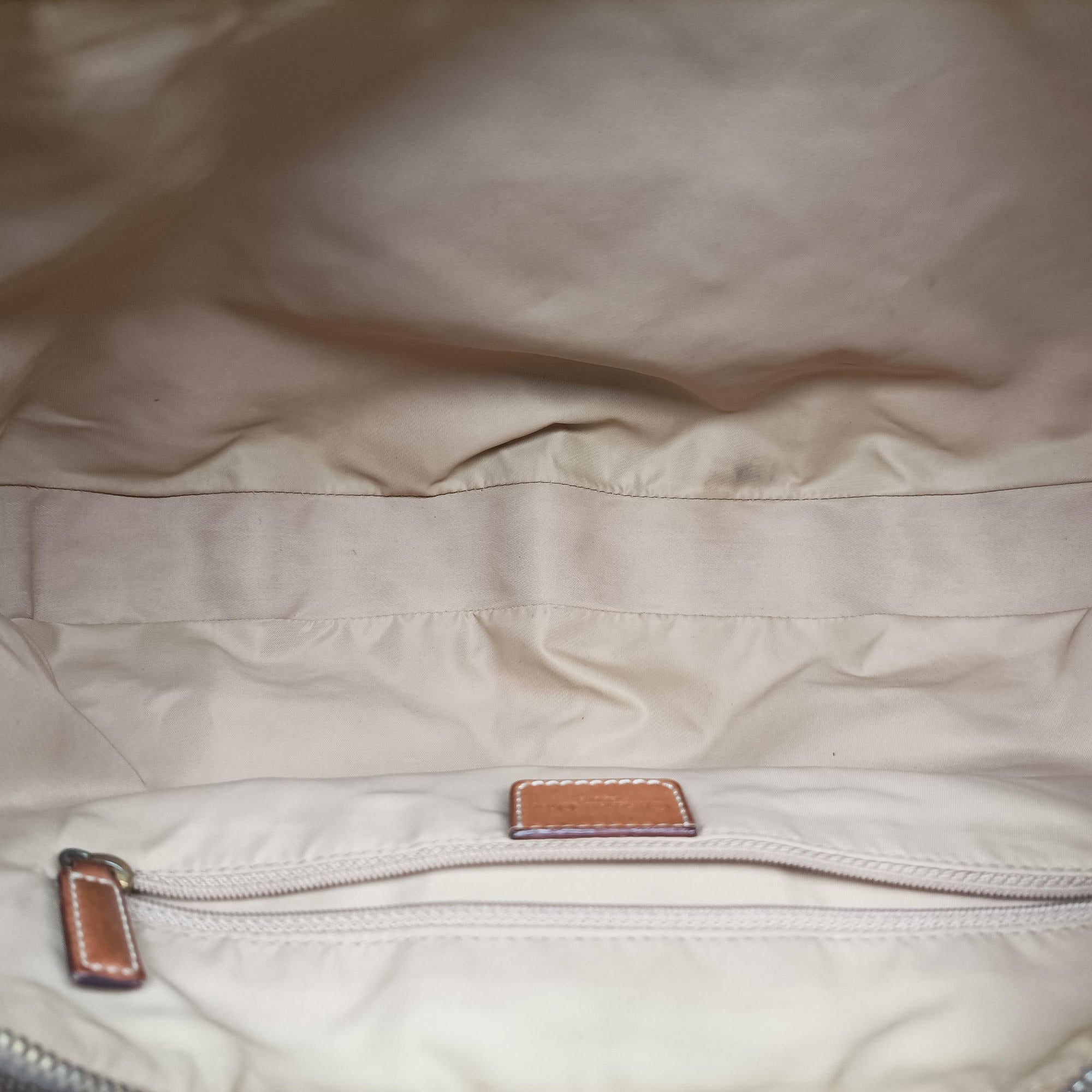 Pre-owned Christian Dior Street Chic Beige×Camel canvasxleather  shoulderbag | stylenewstar