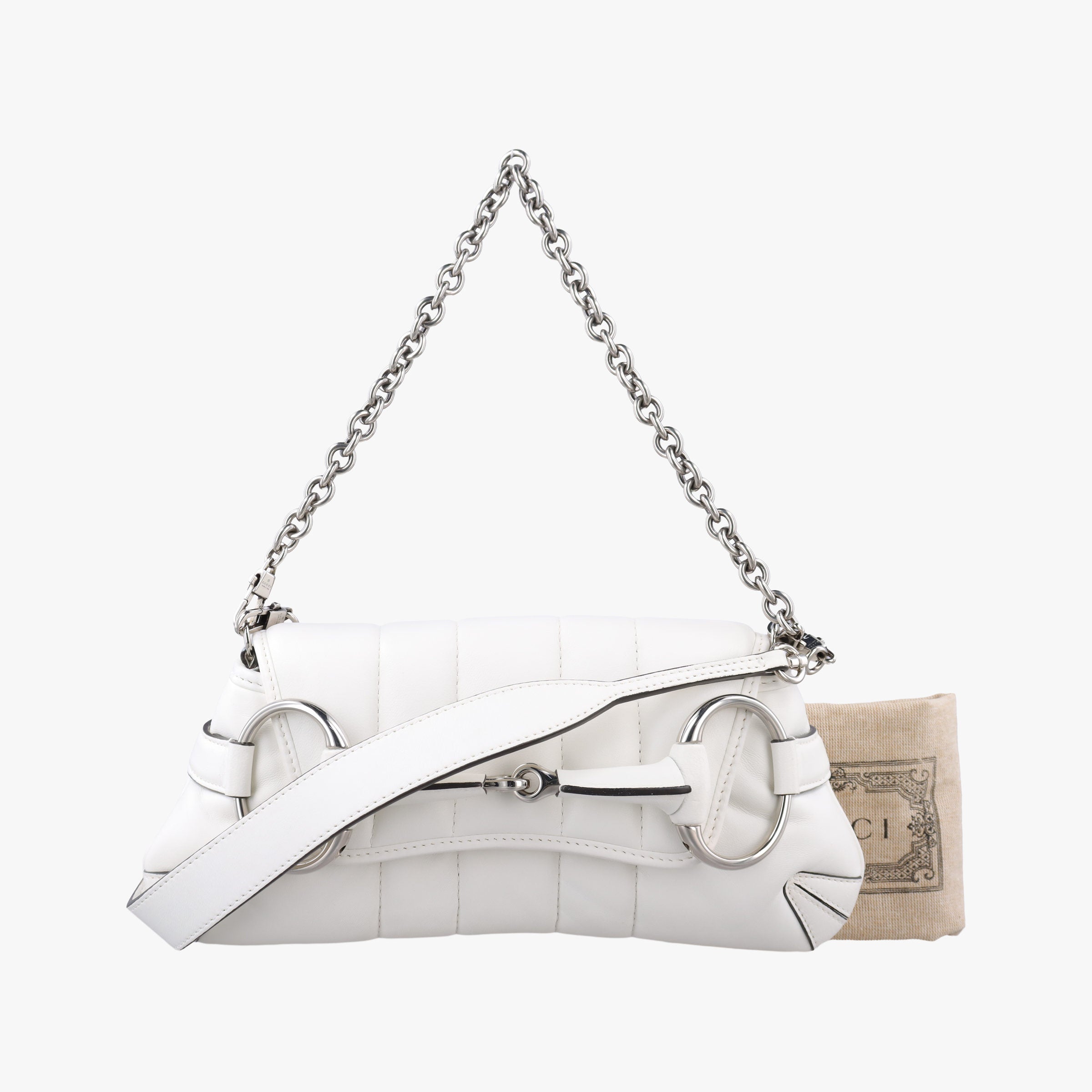 Vintage Gucci Horsebit White Leather 764339 shoulderbag | stylenewstar