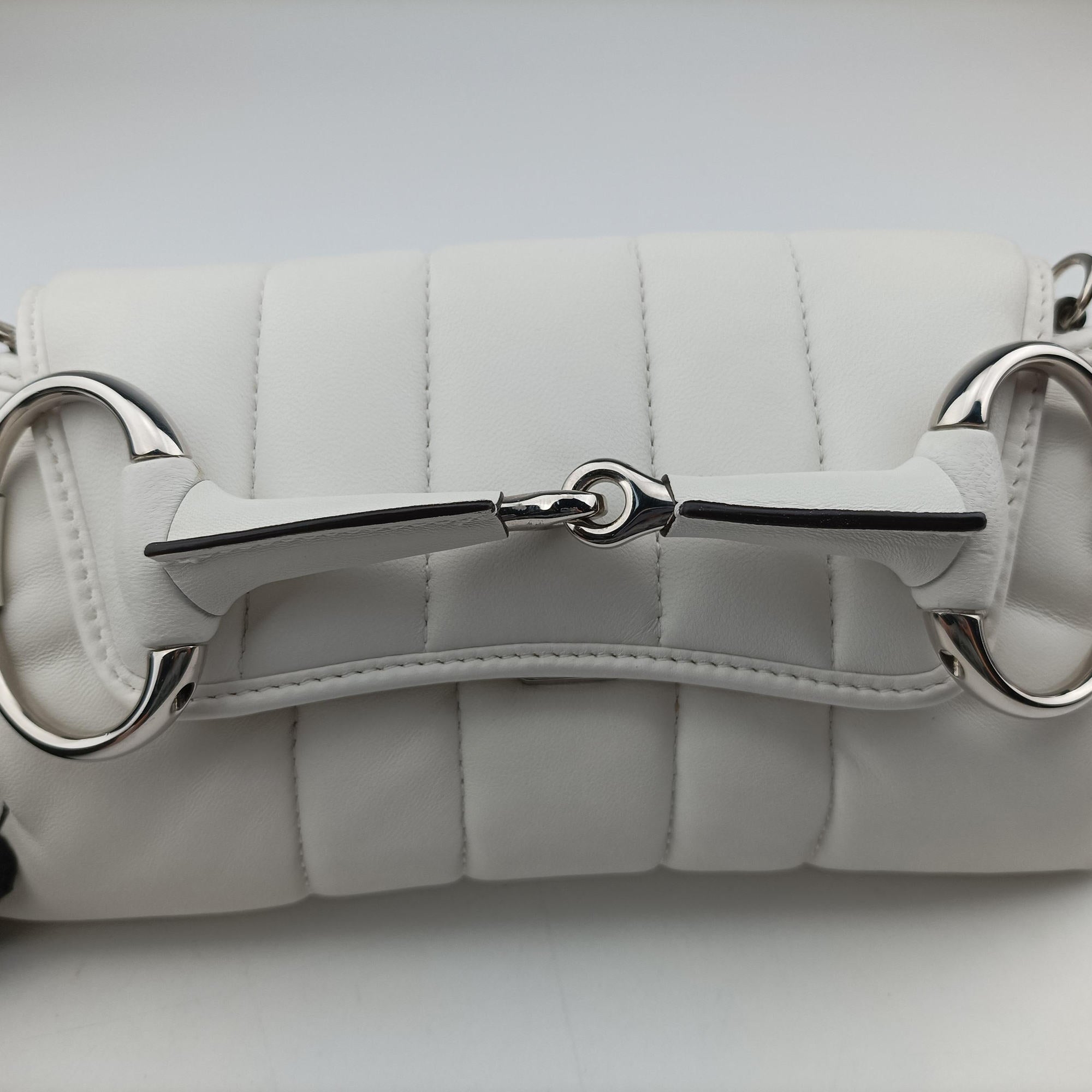Vintage Gucci Horsebit White Leather 764339 shoulderbag | stylenewstar