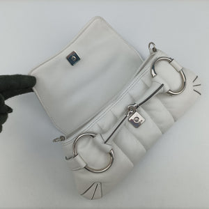 Vintage Gucci Horsebit White Leather 764339 shoulderbag | stylenewstar