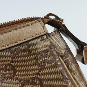 Pre-owned Gucci Abbey Brown PVC coated canvas 145750 handbag | stylenewstar