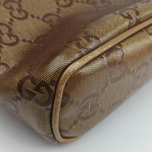 Pre-owned Gucci Abbey Brown PVC coated canvas 145750 handbag | stylenewstar