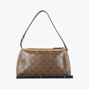Pre-owned Gucci Abbey Brown PVC coated canvas 145750 handbag | stylenewstar