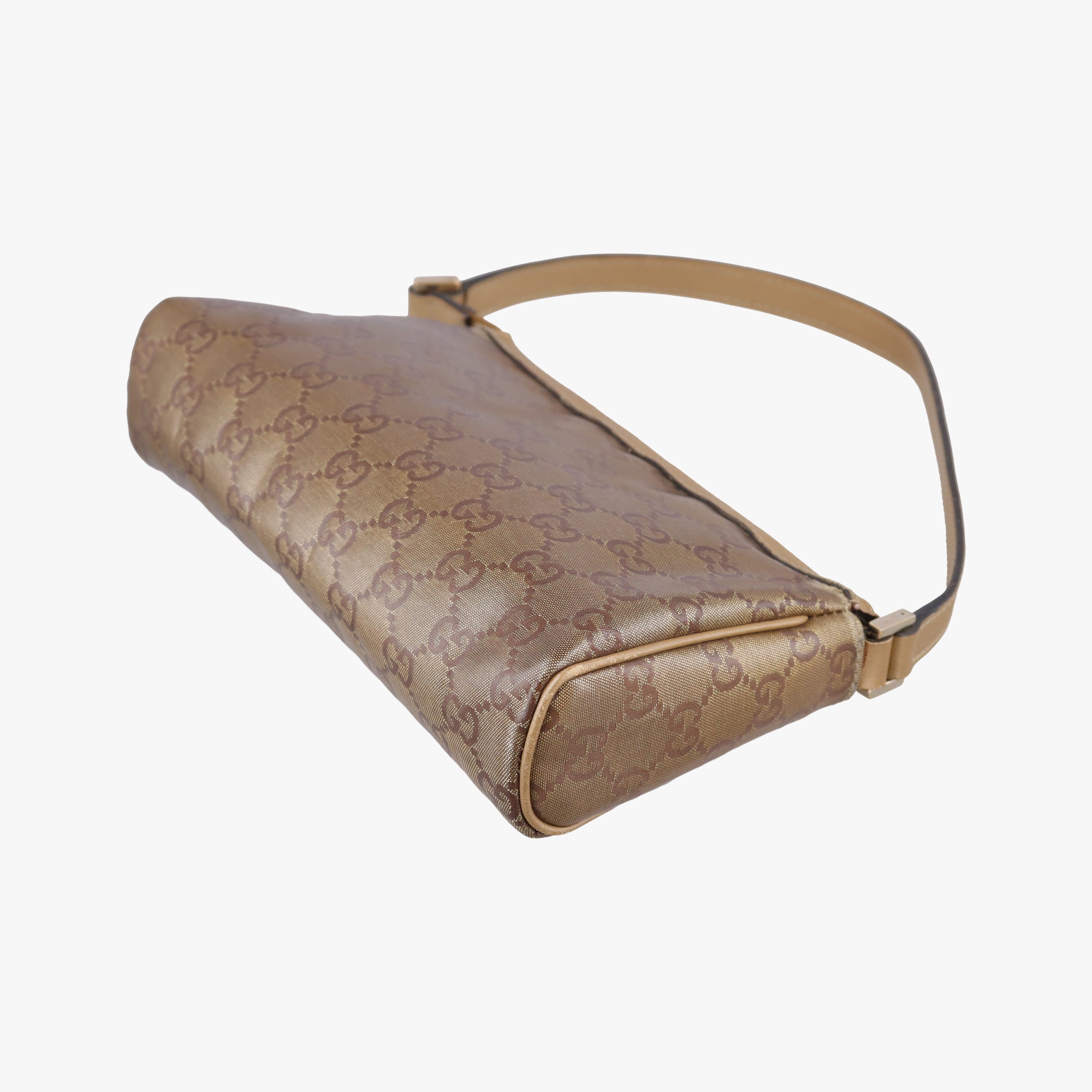 Pre-owned Gucci Abbey Brown PVC coated canvas 145750 handbag | stylenewstar