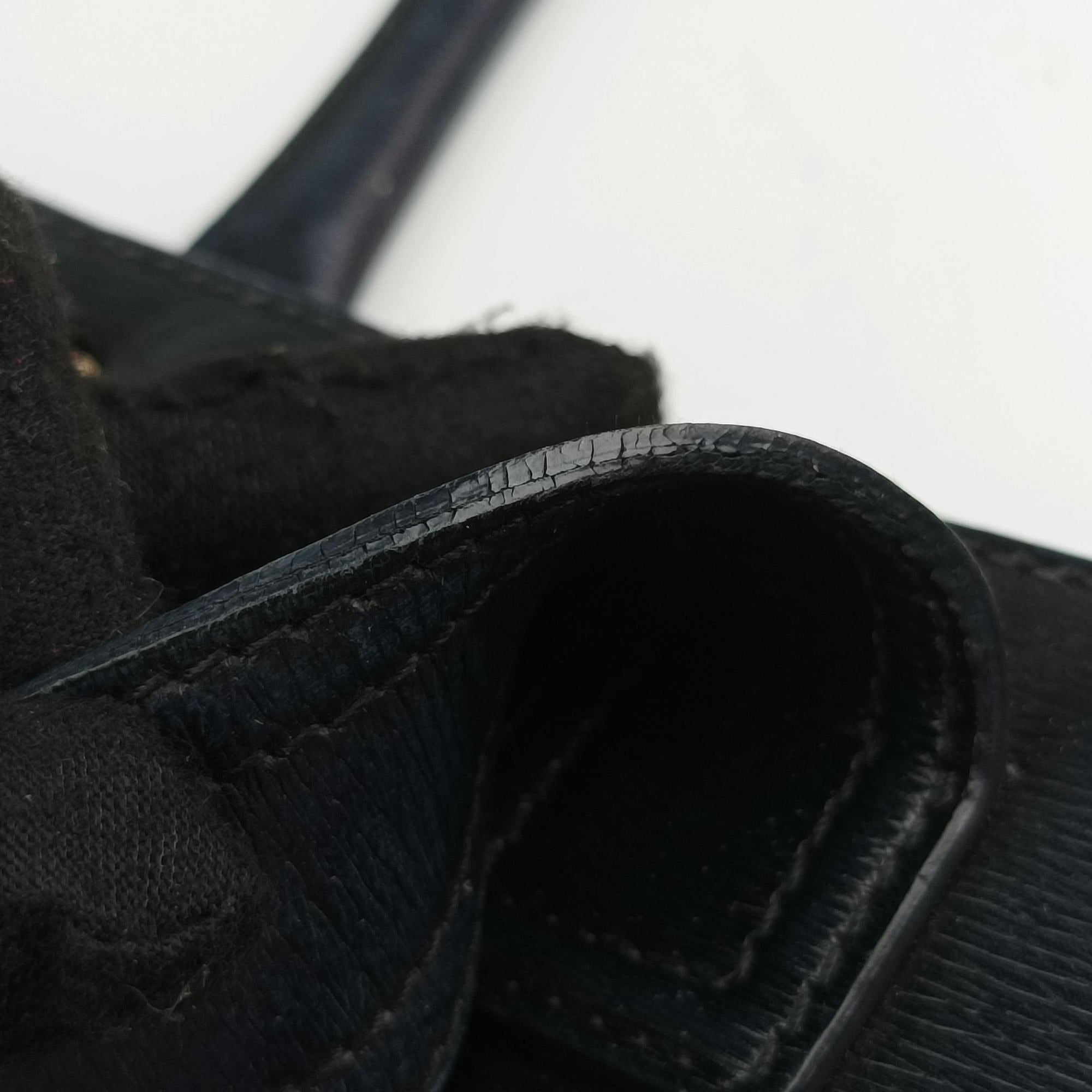 Pre-owned Gucci G logo tote Gray×Navy Leather×Canvas 002.11 shoulderbag | stylenewstar