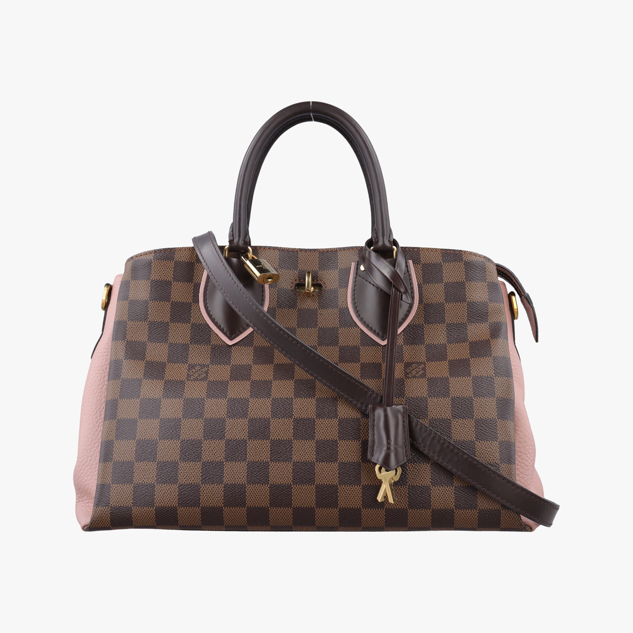 Pre-owned Louis Vuitton Normandy Magnolia×Pink Damier canvas×Taurillon leather N41488 shoulderbag | stylenewstar