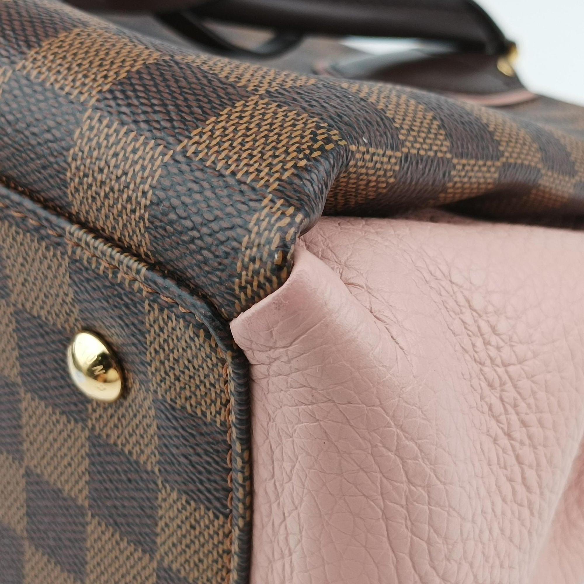 Pre-owned Louis Vuitton Normandy Magnolia×Pink Damier canvas×Taurillon leather N41488 shoulderbag | stylenewstar