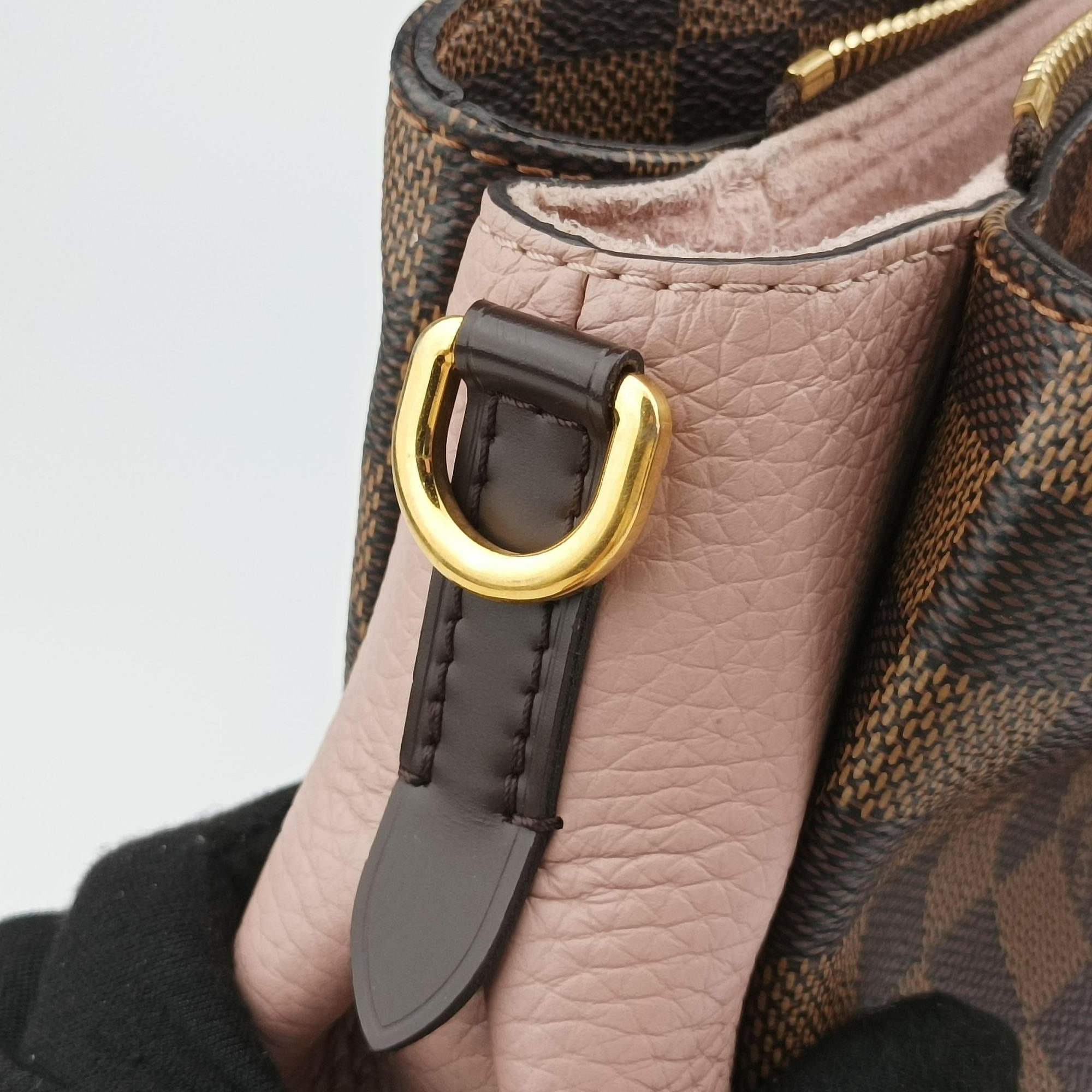 Pre-owned Louis Vuitton Normandy Magnolia×Pink Damier canvas×Taurillon leather N41488 shoulderbag | stylenewstar