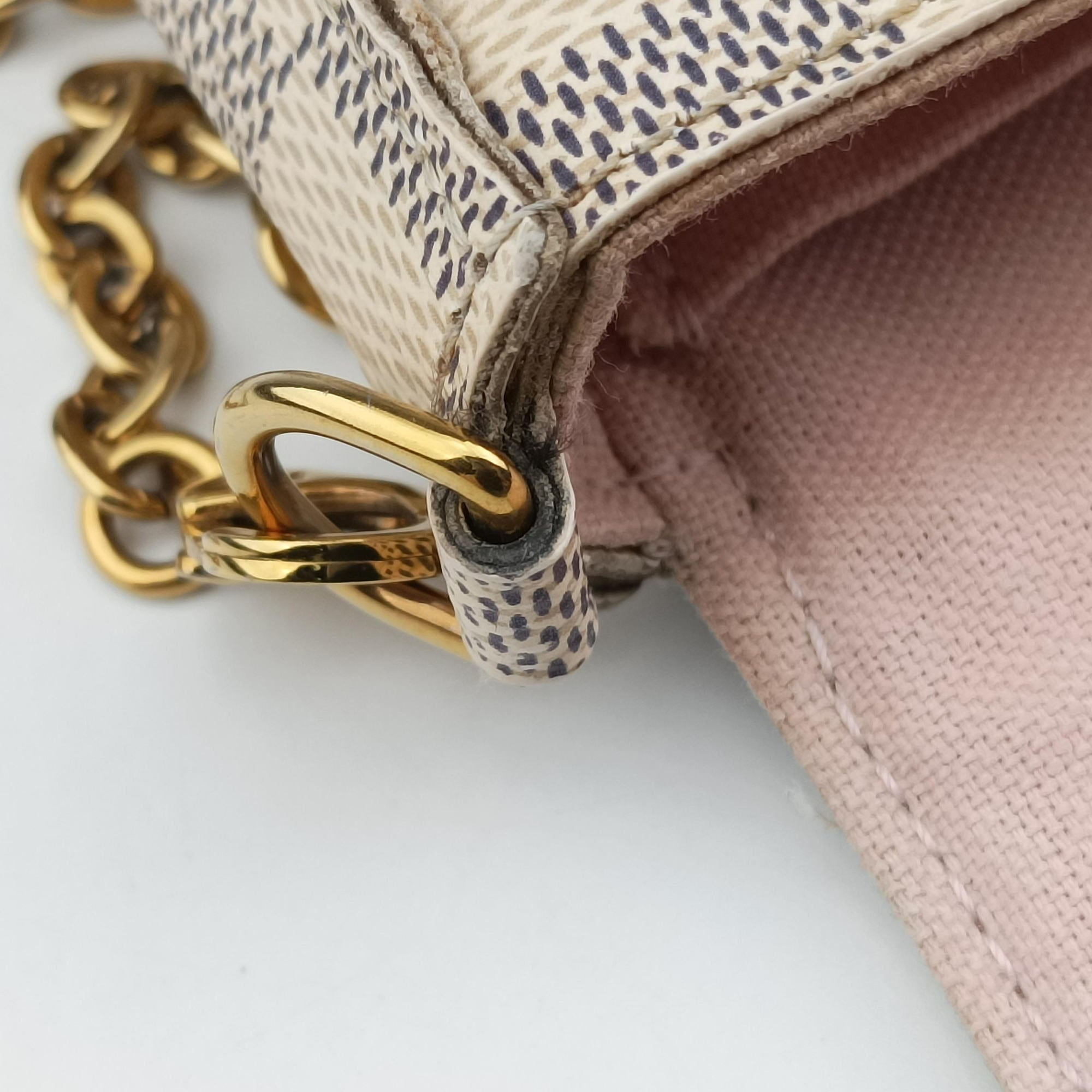 Secondhand Louis Vuitton Pochette FéLICIE Azur Damier Canvas N63106 shoulderbag | stylenewstar