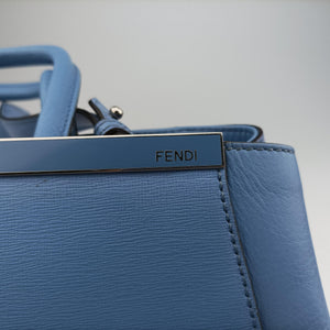 Pre-owned Fendi 2 JOURS Blue Leather 8BH250 shoulderbag | stylenewstar