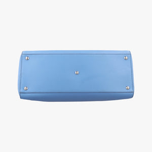 Pre-owned Fendi 2 JOURS Blue Leather 8BH250 shoulderbag | stylenewstar