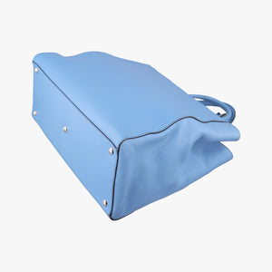 Pre-owned Fendi 2 JOURS Blue Leather 8BH250 shoulderbag | stylenewstar