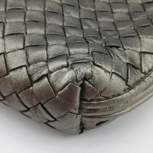 Pre-owned Bottega Veneta NODINI Intrecciato Silver Gray lambskin  shoulderbag | stylenewstar