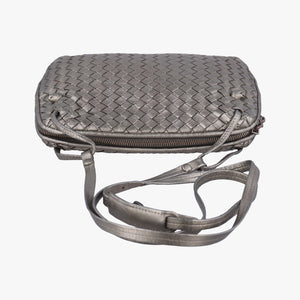 Pre-owned Bottega Veneta NODINI Intrecciato Silver Gray lambskin  shoulderbag | stylenewstar