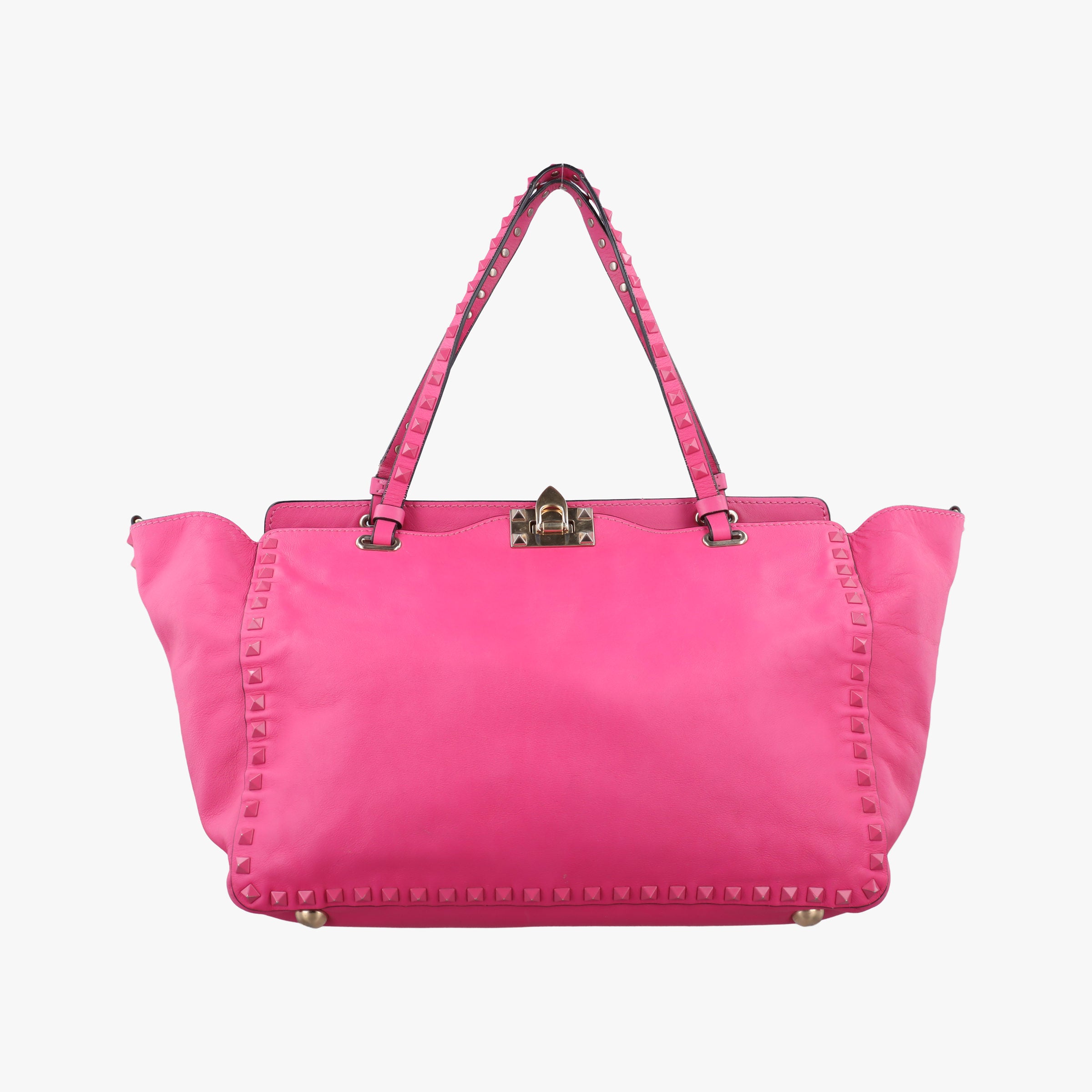 Pre-owned Valentino Rockstud Rose Leather  handbag | stylenewstar