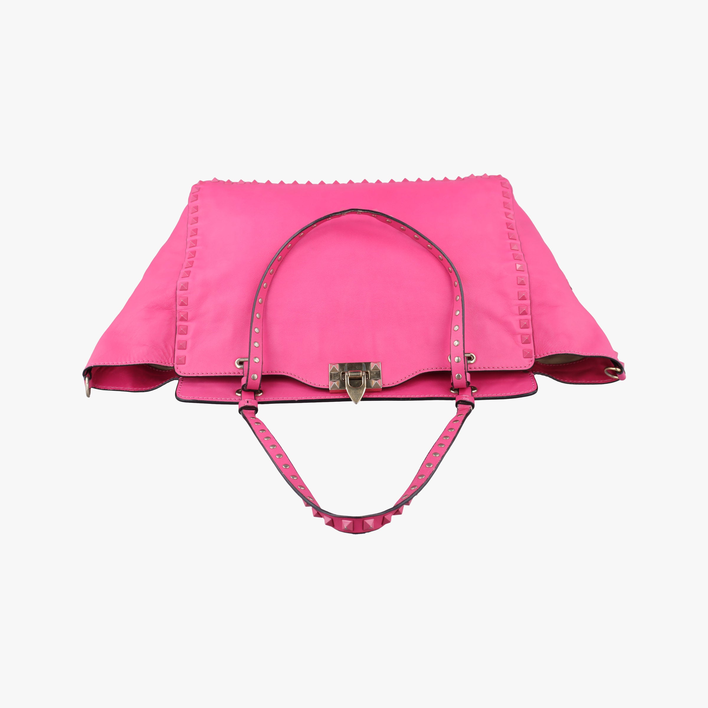 Pre-owned Valentino Rockstud Rose Leather  handbag | stylenewstar