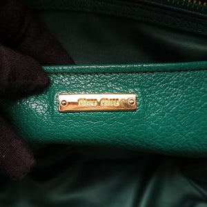 Vintage Miu Miu Vitello Caribu Green Leather RN0620 handbag | stylenewstar