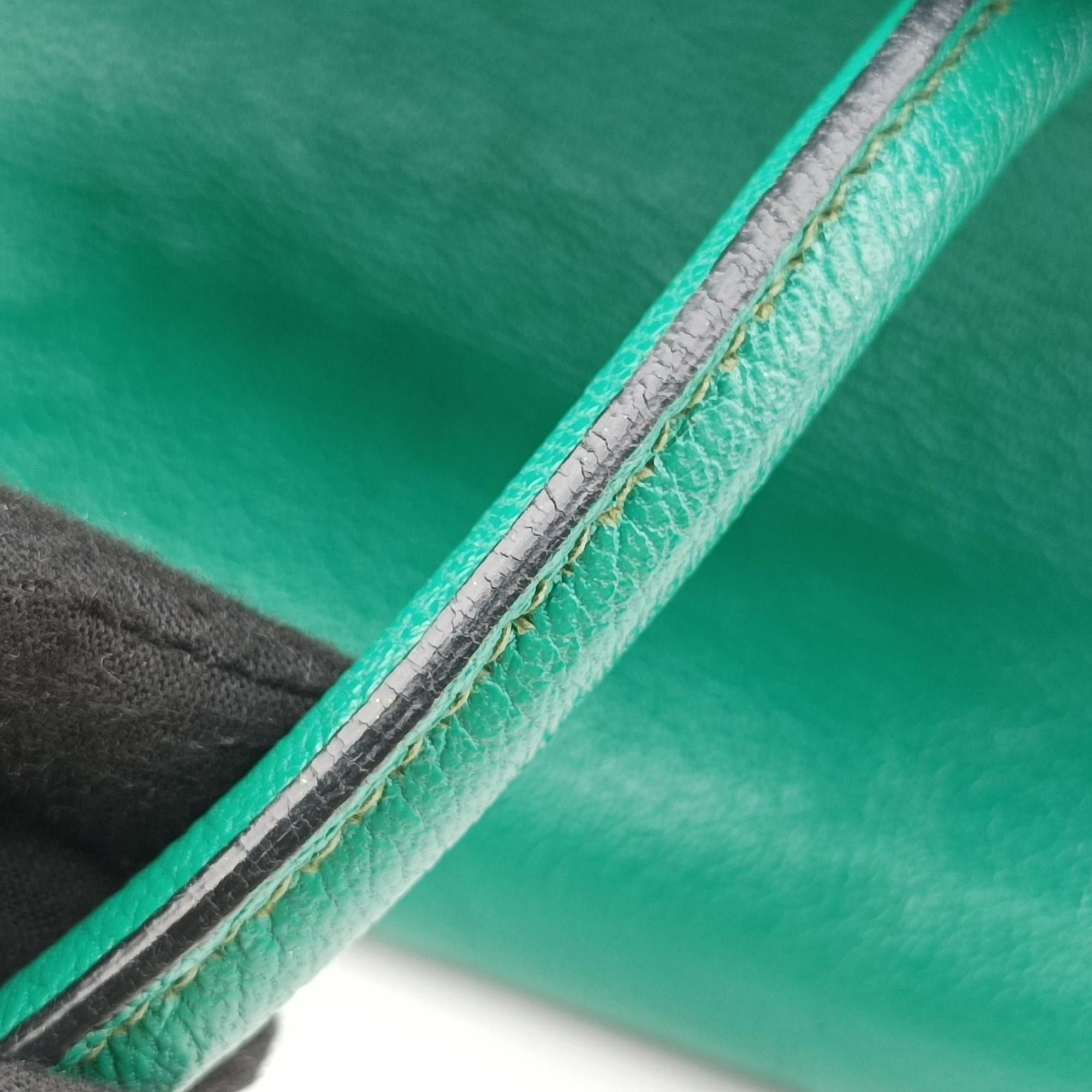 Vintage Miu Miu Vitello Caribu Green Leather RN0620 handbag | stylenewstar