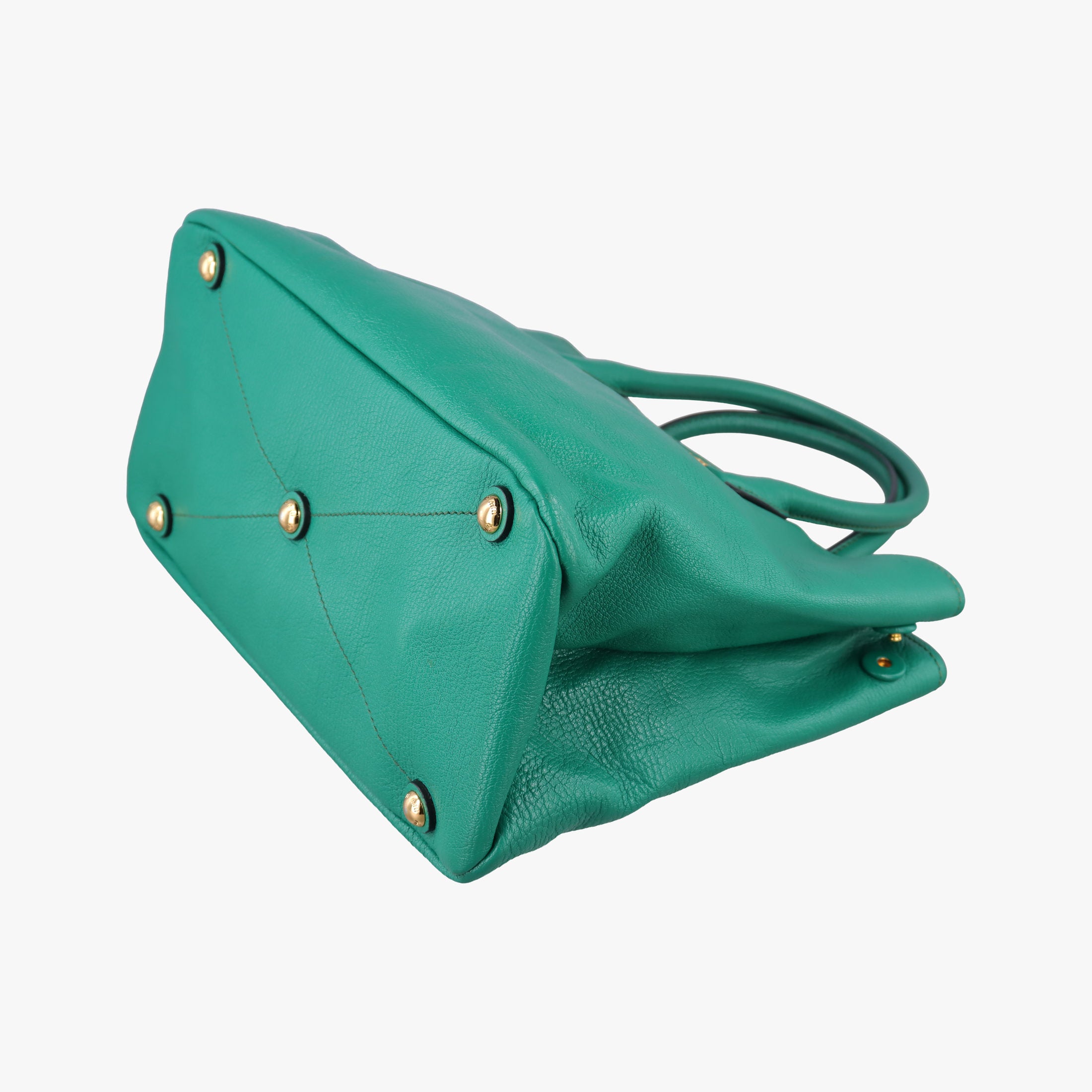 Vintage Miu Miu Vitello Caribu Green Leather RN0620 handbag | stylenewstar