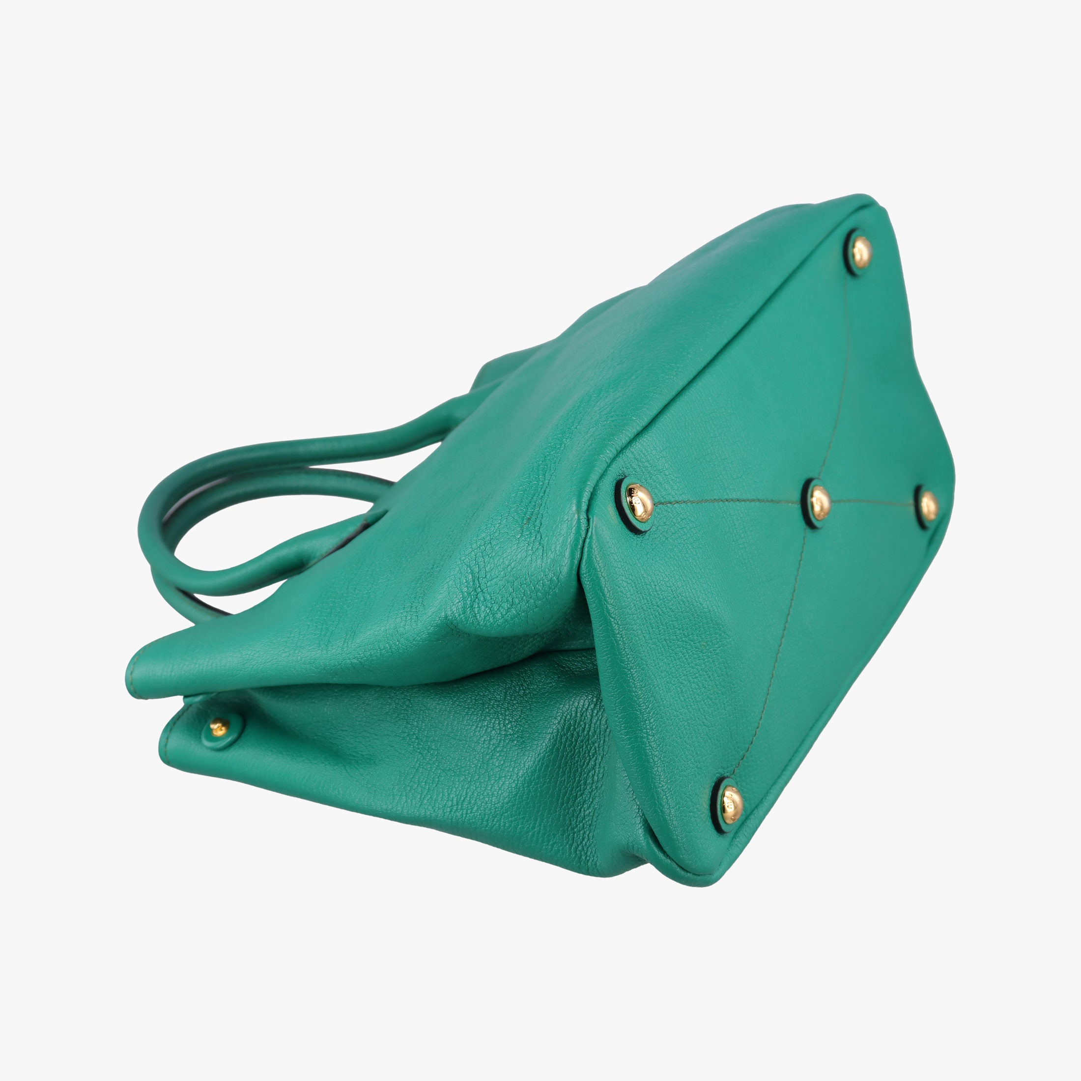 Vintage Miu Miu Vitello Caribu Green Leather RN0620 handbag | stylenewstar