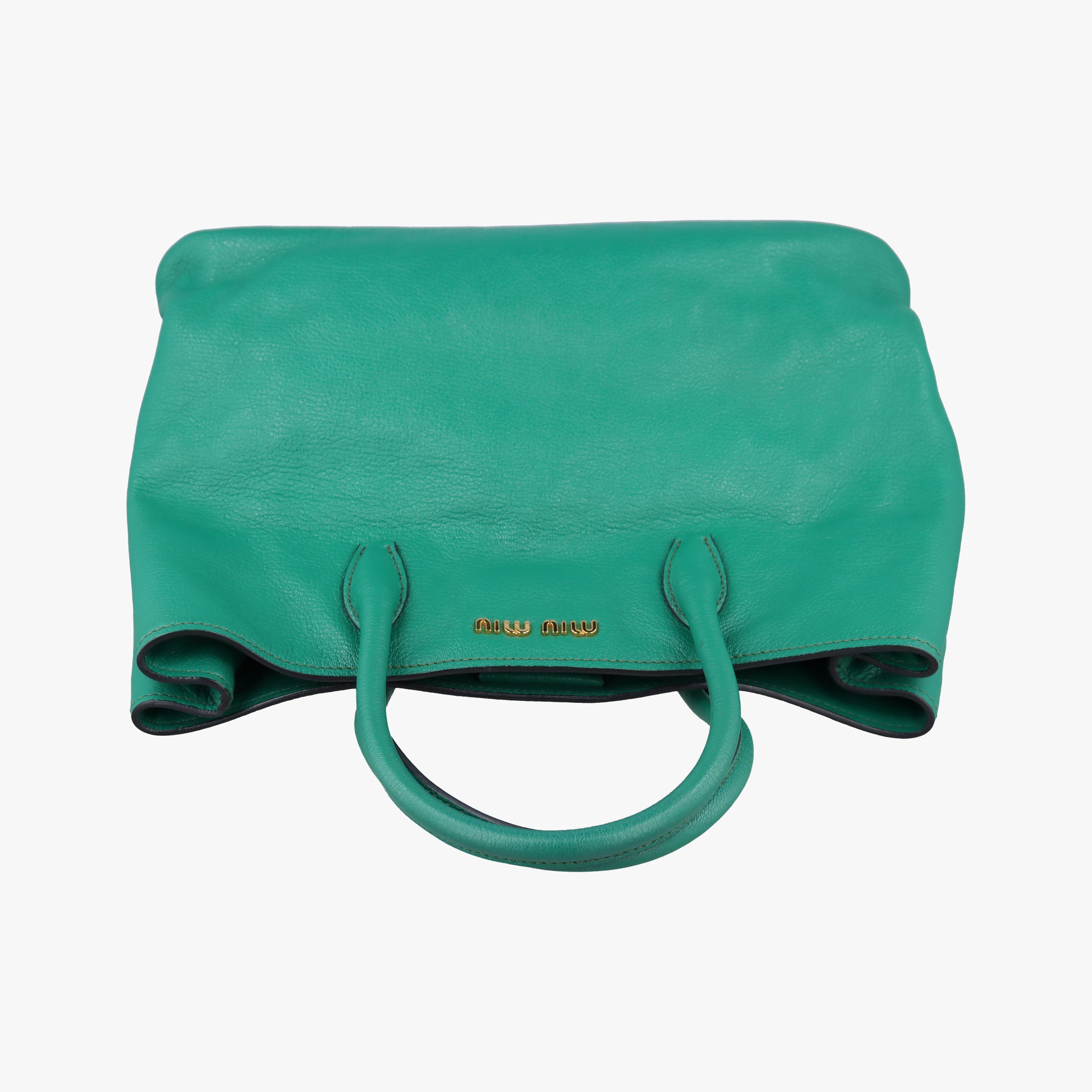 Vintage Miu Miu Vitello Caribu Green Leather RN0620 handbag | stylenewstar