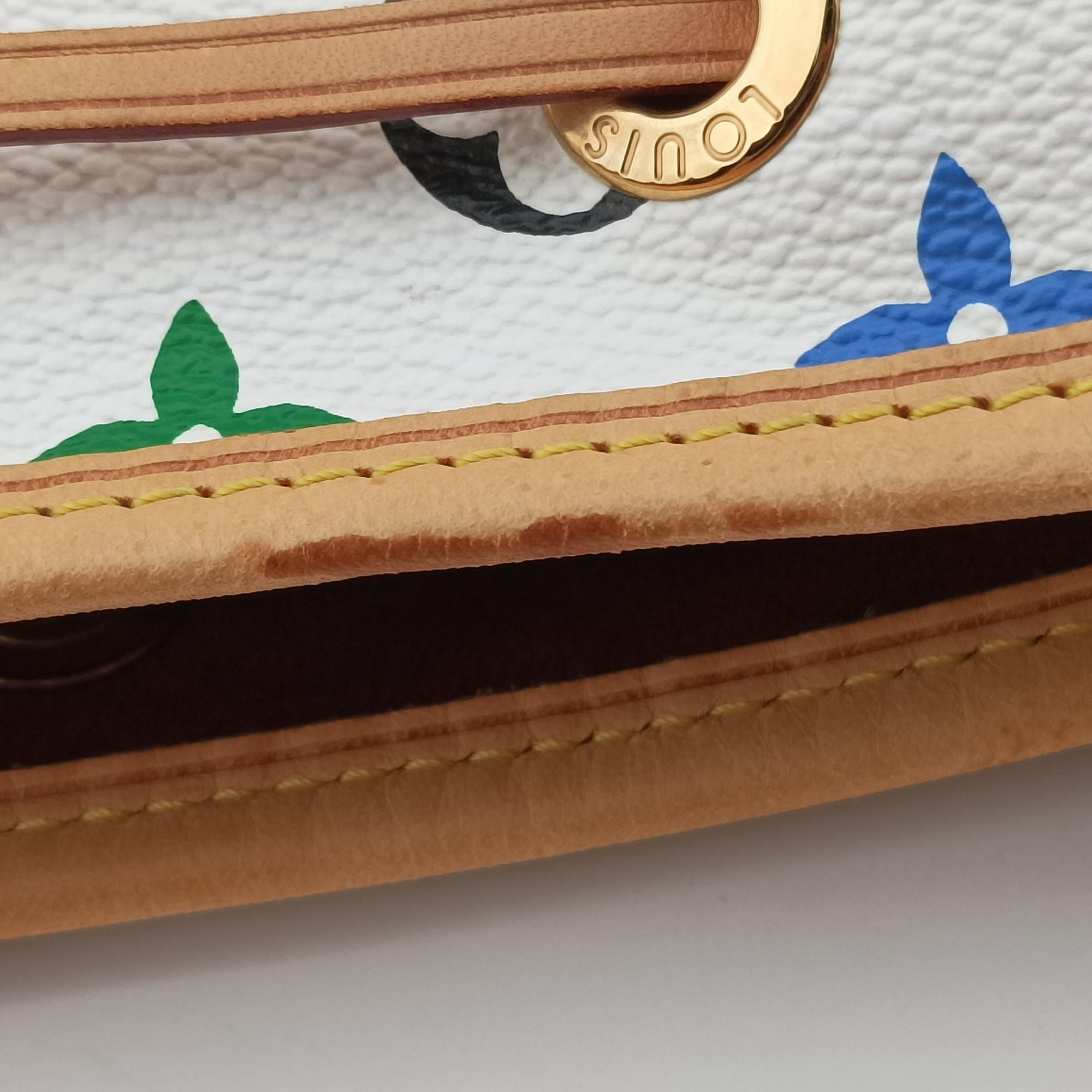 Pre-owned Louis Vuitton Petit NOe white Monogram Multicolor M42229 shoulderbag | stylenewstar