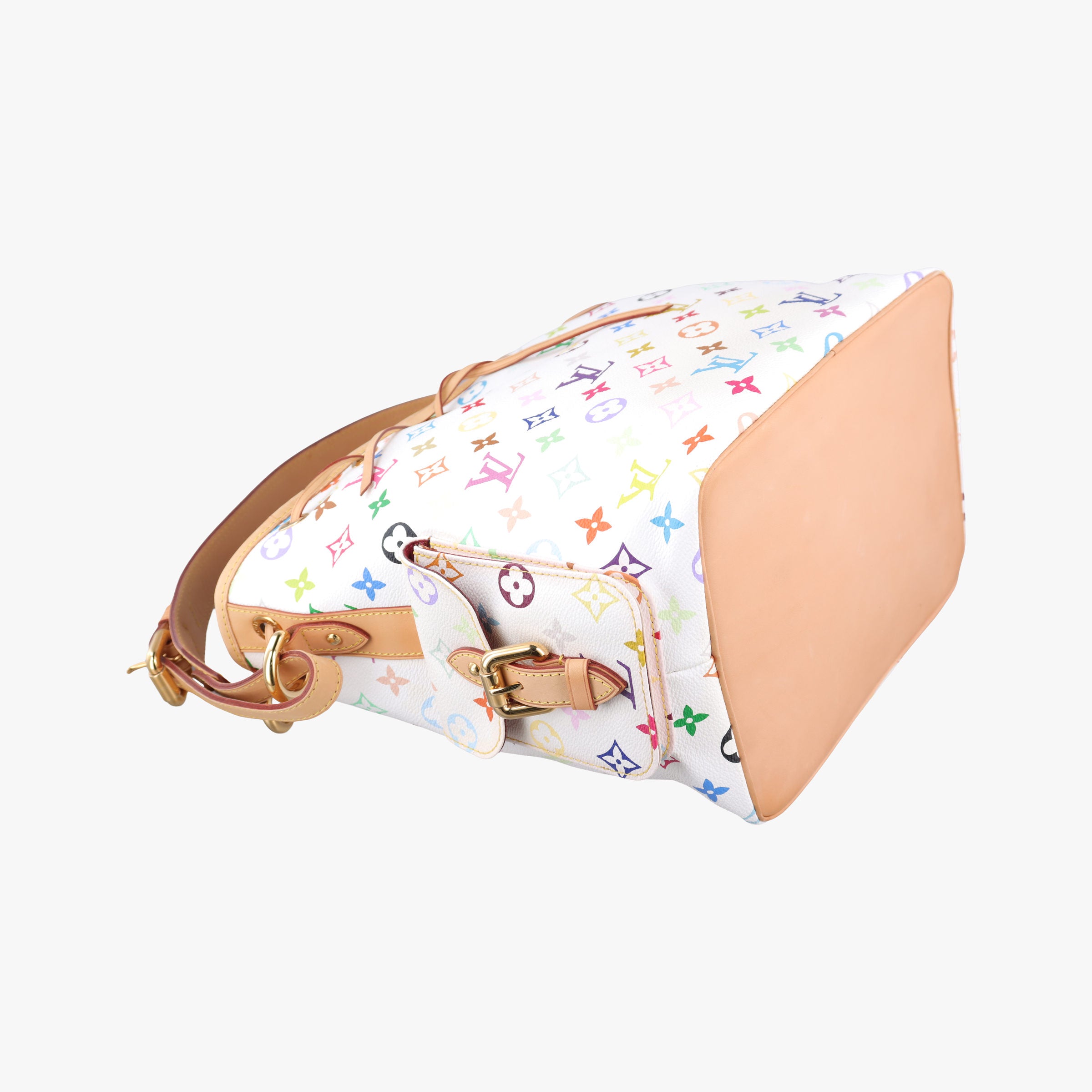 Pre-owned Louis Vuitton Petit NOe white Monogram Multicolor M42229 shoulderbag | stylenewstar