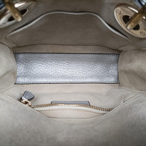 Pre-owned Christian Dior Lady Dior Silver lambskin  shoulderbag | stylenewstar