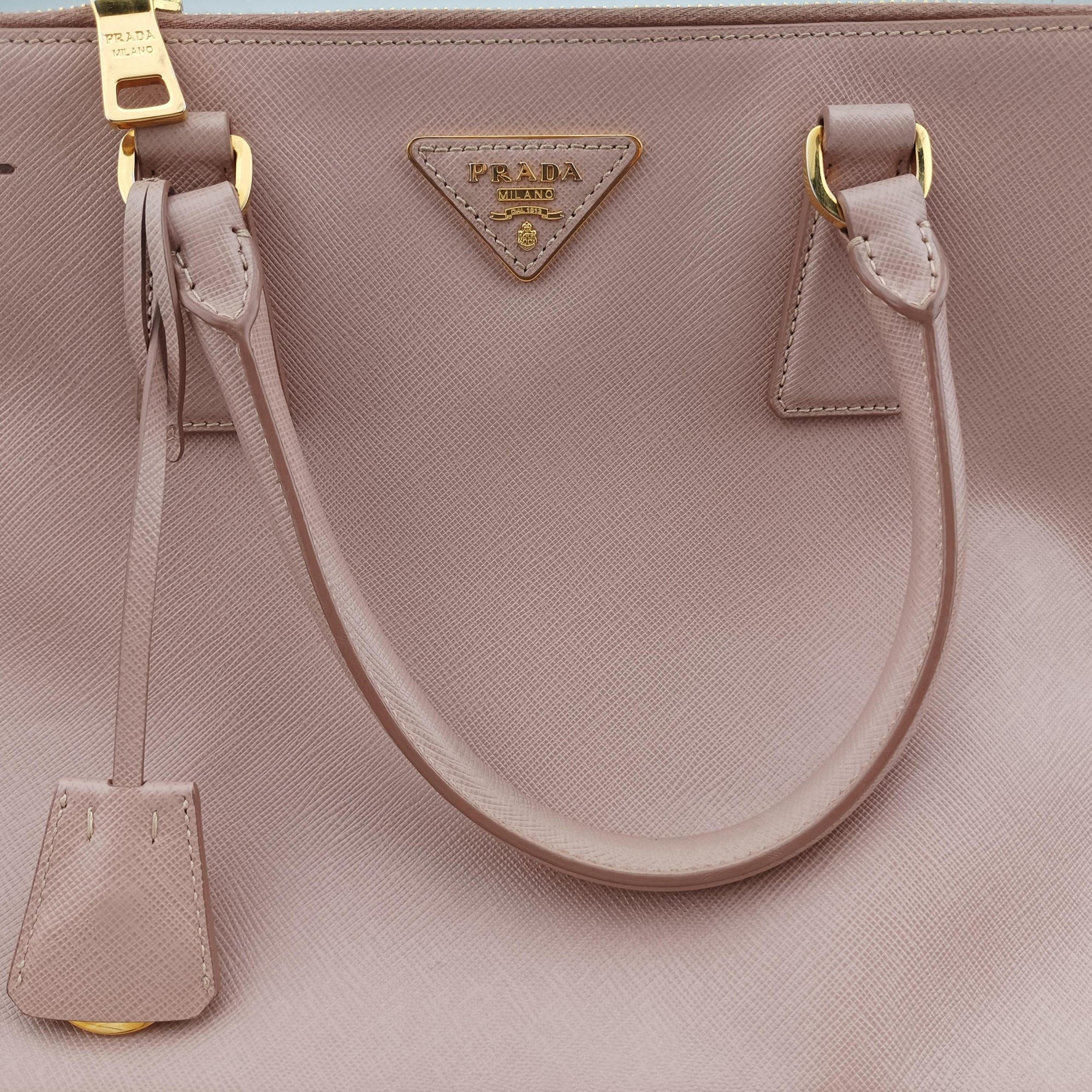 Vintage Prada Galleria Pink SAFFIANO Leather BN1801 shoulderbag | stylenewstar
