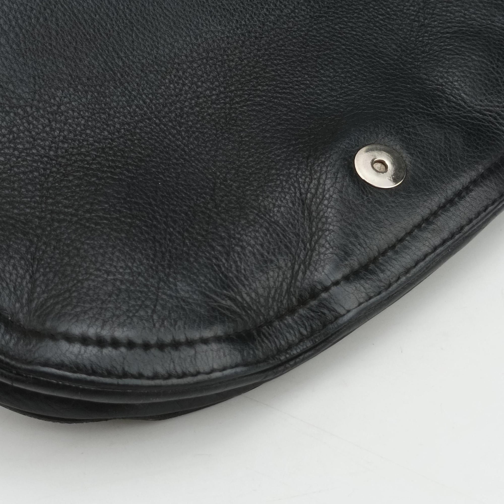 Pre-owned Christian Dior Saddle Black Leather  shoulderbag | stylenewstar
