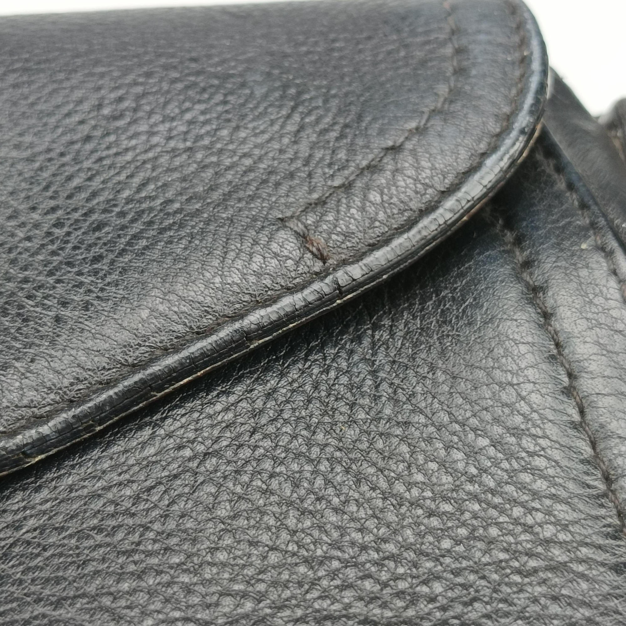 Pre-owned Christian Dior Saddle Black Leather  shoulderbag | stylenewstar