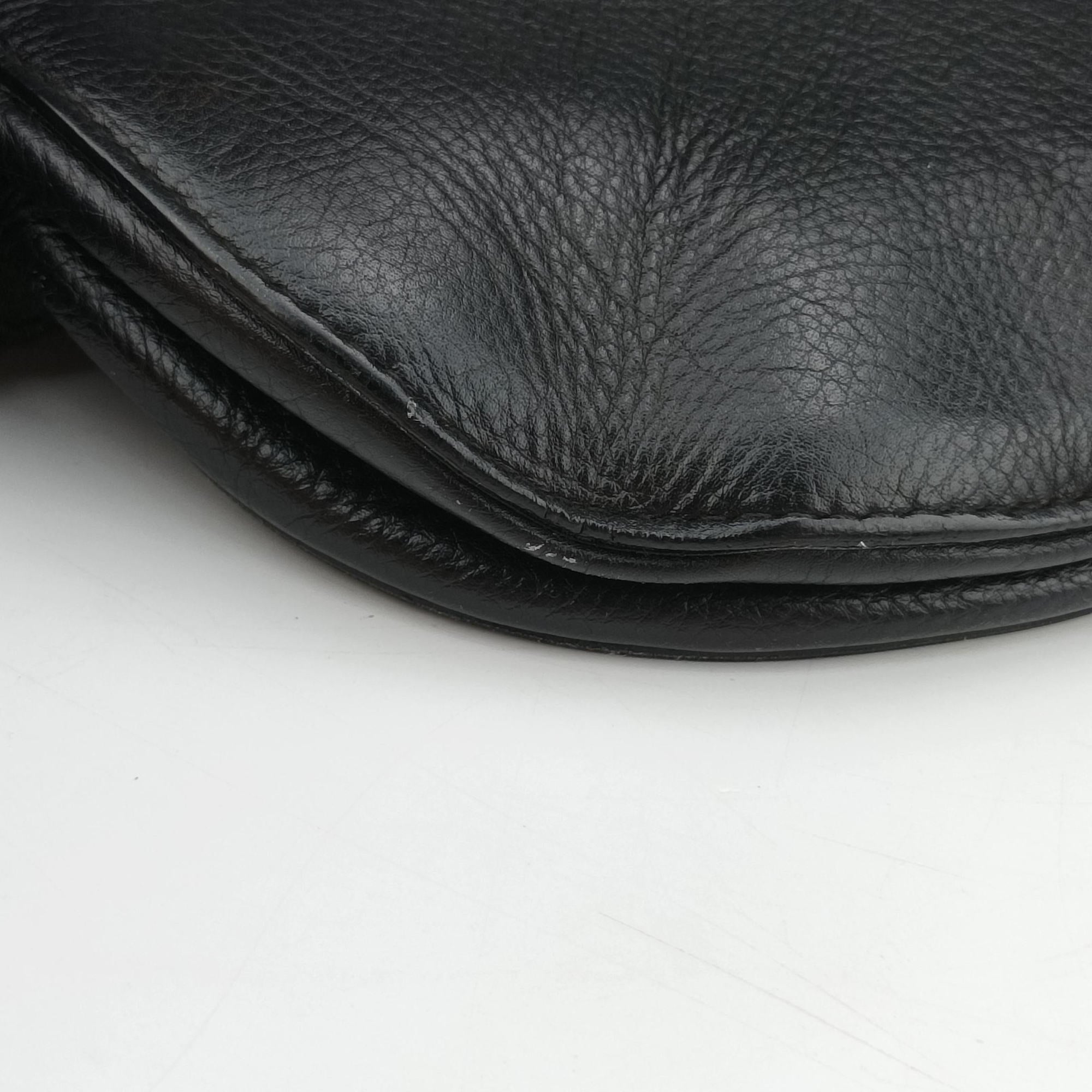 Pre-owned Christian Dior Saddle Black Leather  shoulderbag | stylenewstar