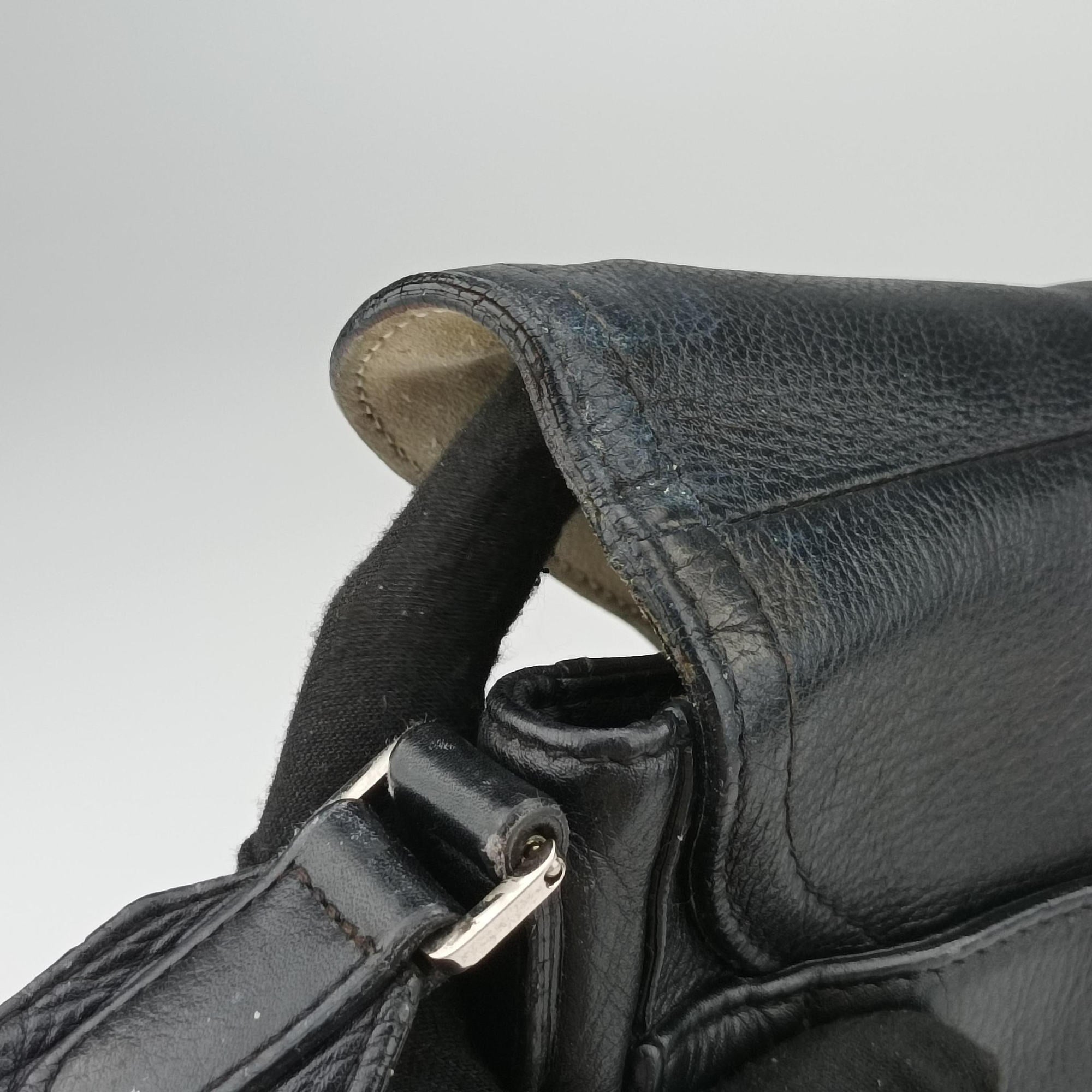 Pre-owned Christian Dior Saddle Black Leather  shoulderbag | stylenewstar