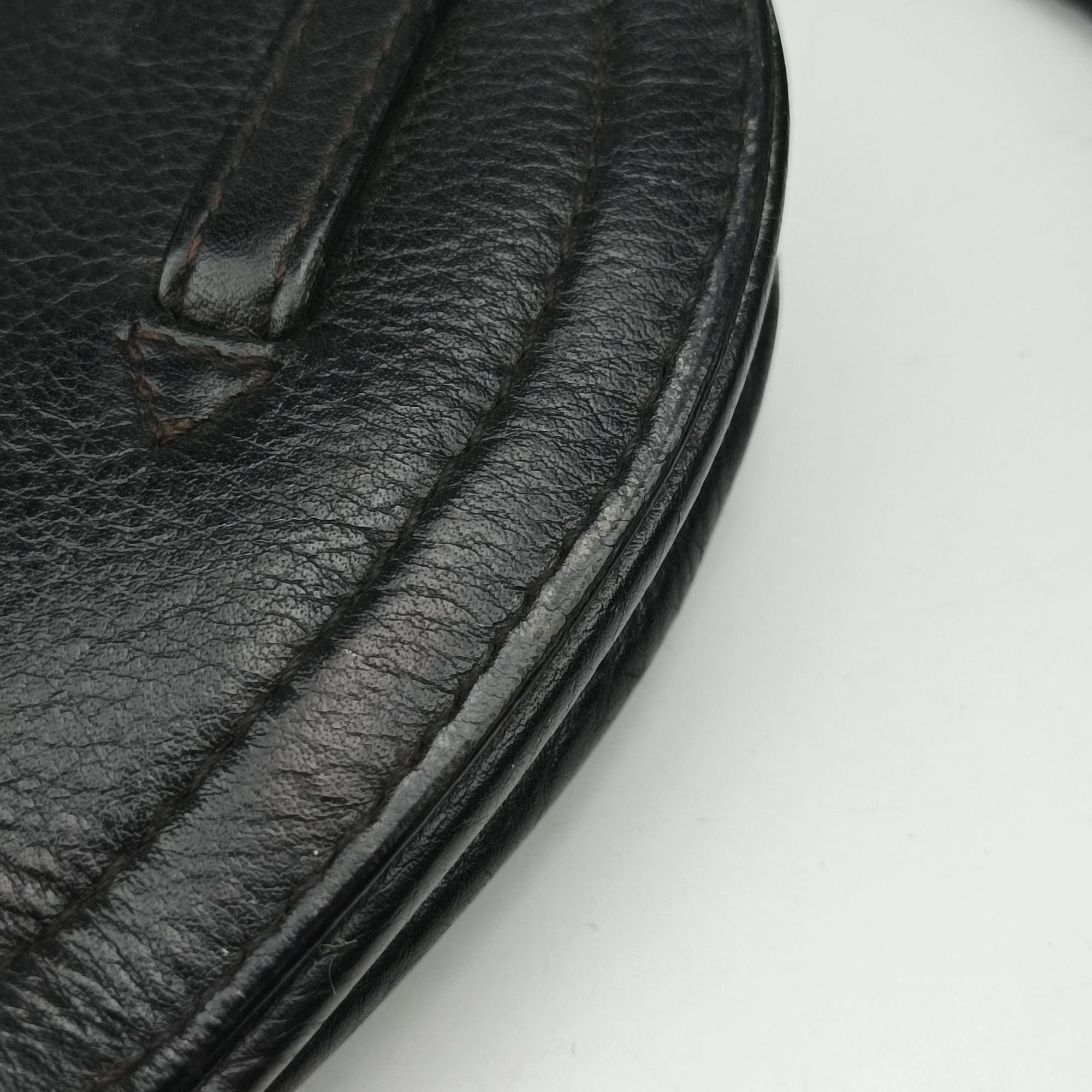 Pre-owned Christian Dior Saddle Black Leather  shoulderbag | stylenewstar
