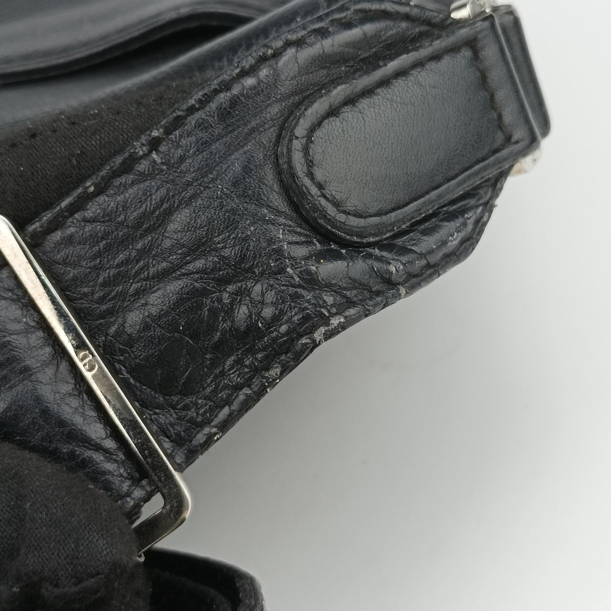 Pre-owned Christian Dior Saddle Black Leather  shoulderbag | stylenewstar