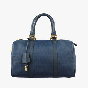 Pre-owned Fendi Zucchino Blue PVC coated canvas 8BL098 handbag | stylenewstar