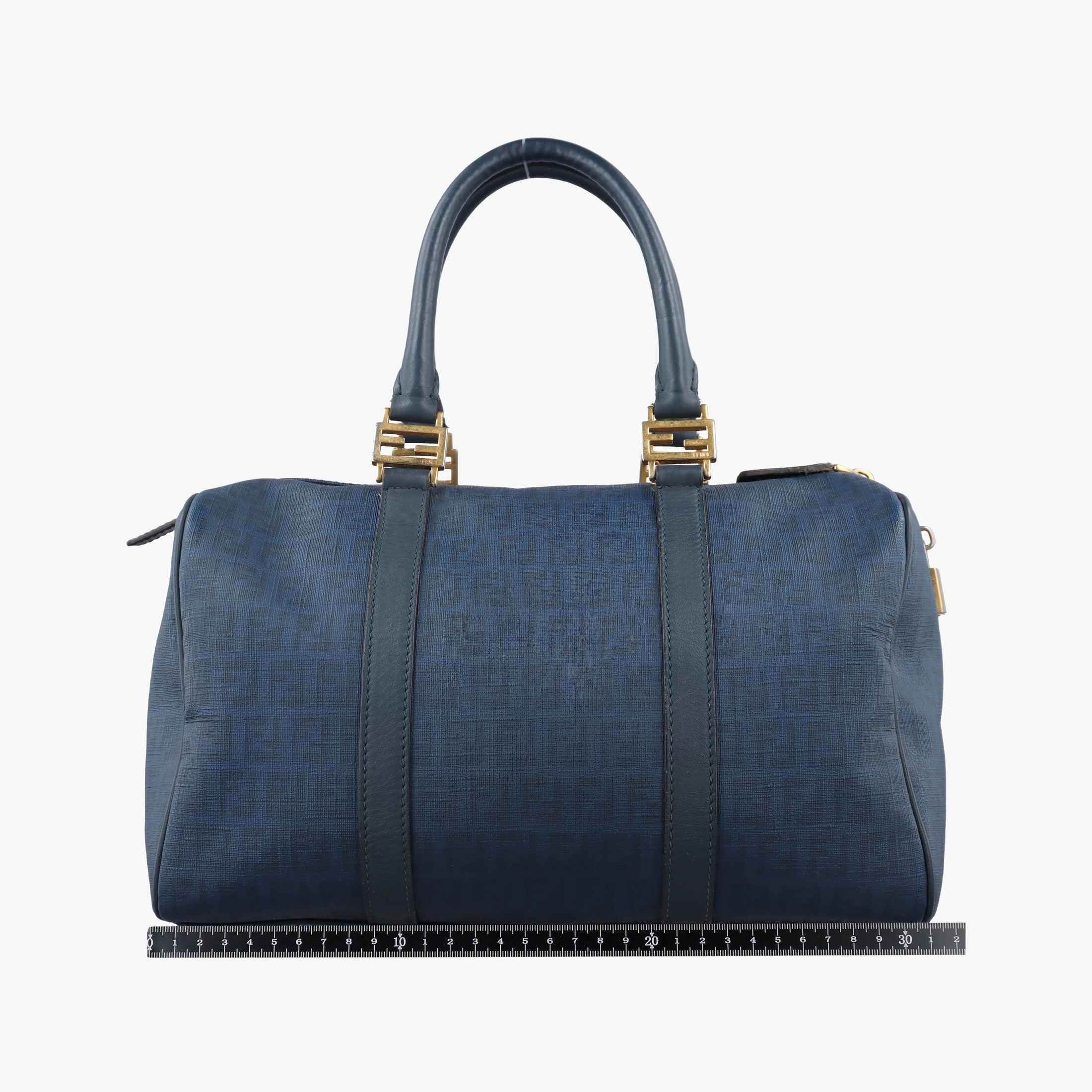 Pre-owned Fendi Zucchino Blue PVC coated canvas 8BL098 handbag | stylenewstar