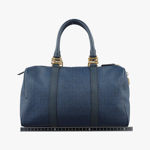 Pre-owned Fendi Zucchino Blue PVC coated canvas 8BL098 handbag | stylenewstar
