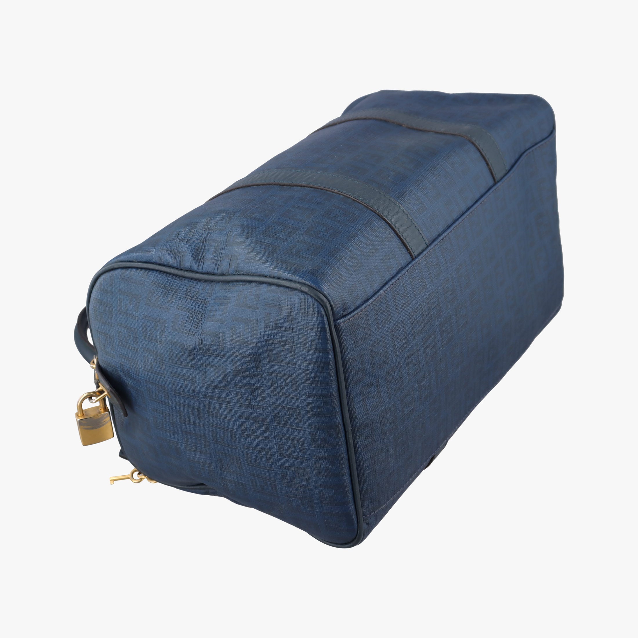 Pre-owned Fendi Zucchino Blue PVC coated canvas 8BL098 handbag | stylenewstar