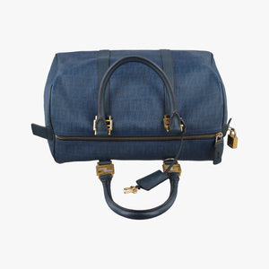 Pre-owned Fendi Zucchino Blue PVC coated canvas 8BL098 handbag | stylenewstar
