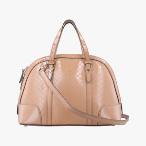 Pre-owned Gucci Microguccissima Beige Patent Leather 309617 shoulderbag | stylenewstar