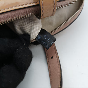 Pre-owned Gucci Microguccissima Beige Patent Leather 309617 shoulderbag | stylenewstar