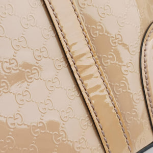 Pre-owned Gucci Microguccissima Beige Patent Leather 309617 shoulderbag | stylenewstar