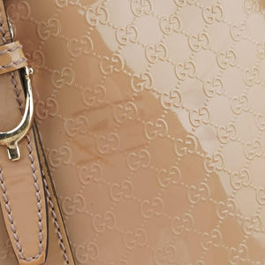 Pre-owned Gucci Microguccissima Beige Patent Leather 309617 shoulderbag | stylenewstar