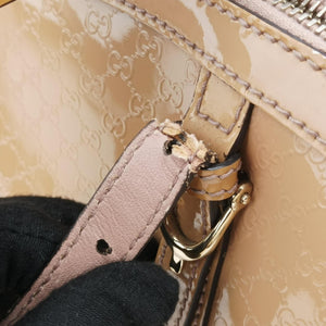 Pre-owned Gucci Microguccissima Beige Patent Leather 309617 shoulderbag | stylenewstar