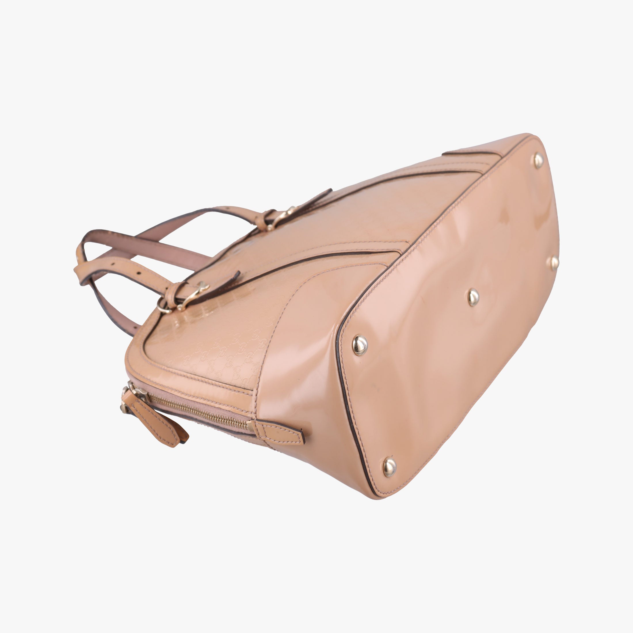 Pre-owned Gucci Microguccissima Beige Patent Leather 309617 shoulderbag | stylenewstar