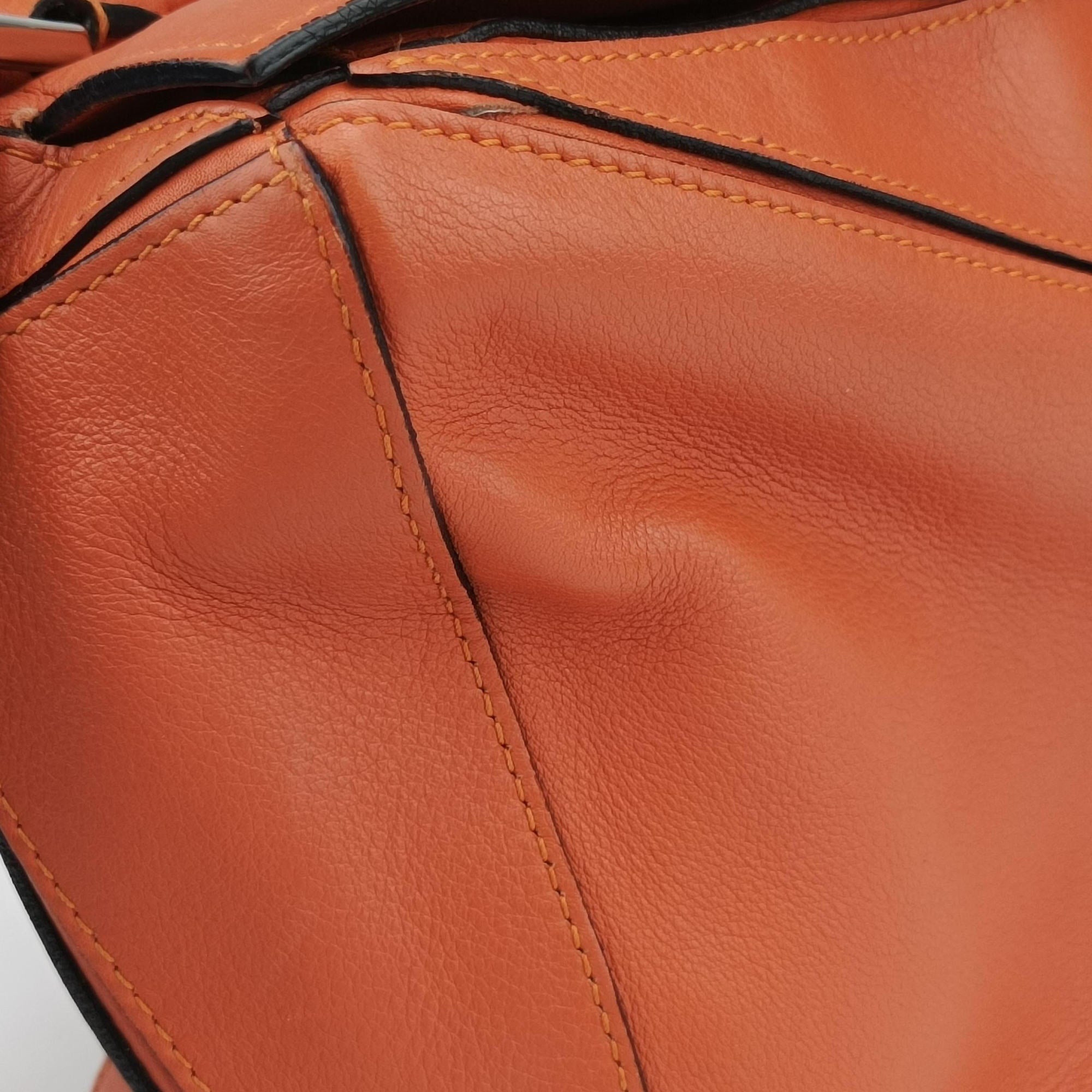 Vintage Loewe Puzzle Bag Medium Orange Leather  shoulderbag | stylenewstar