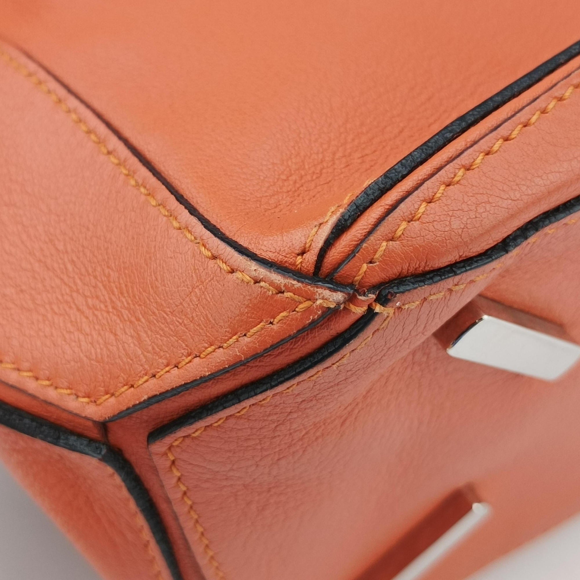 Vintage Loewe Puzzle Bag Medium Orange Leather  shoulderbag | stylenewstar
